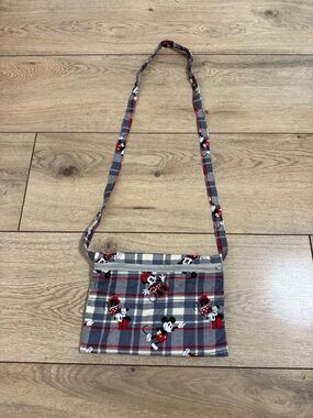 Disney Plaid Crossbody Bag in Gray and Red
